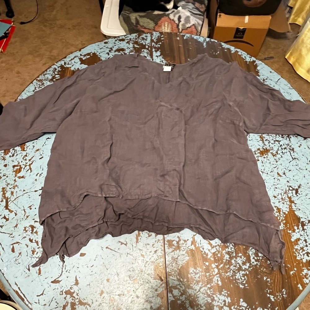 Grey La Fixsun long-sleeved flowy shirt